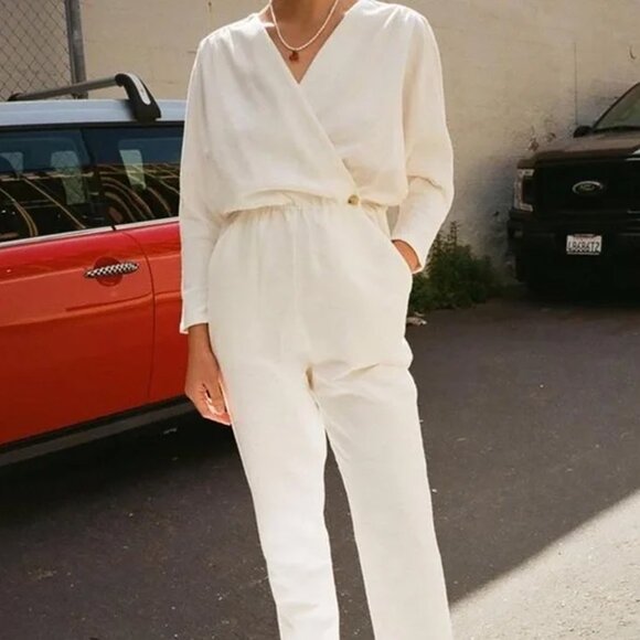 Paloma Wool Pants - Paloma Wool Alexandria Jumpsuit S Wrap White